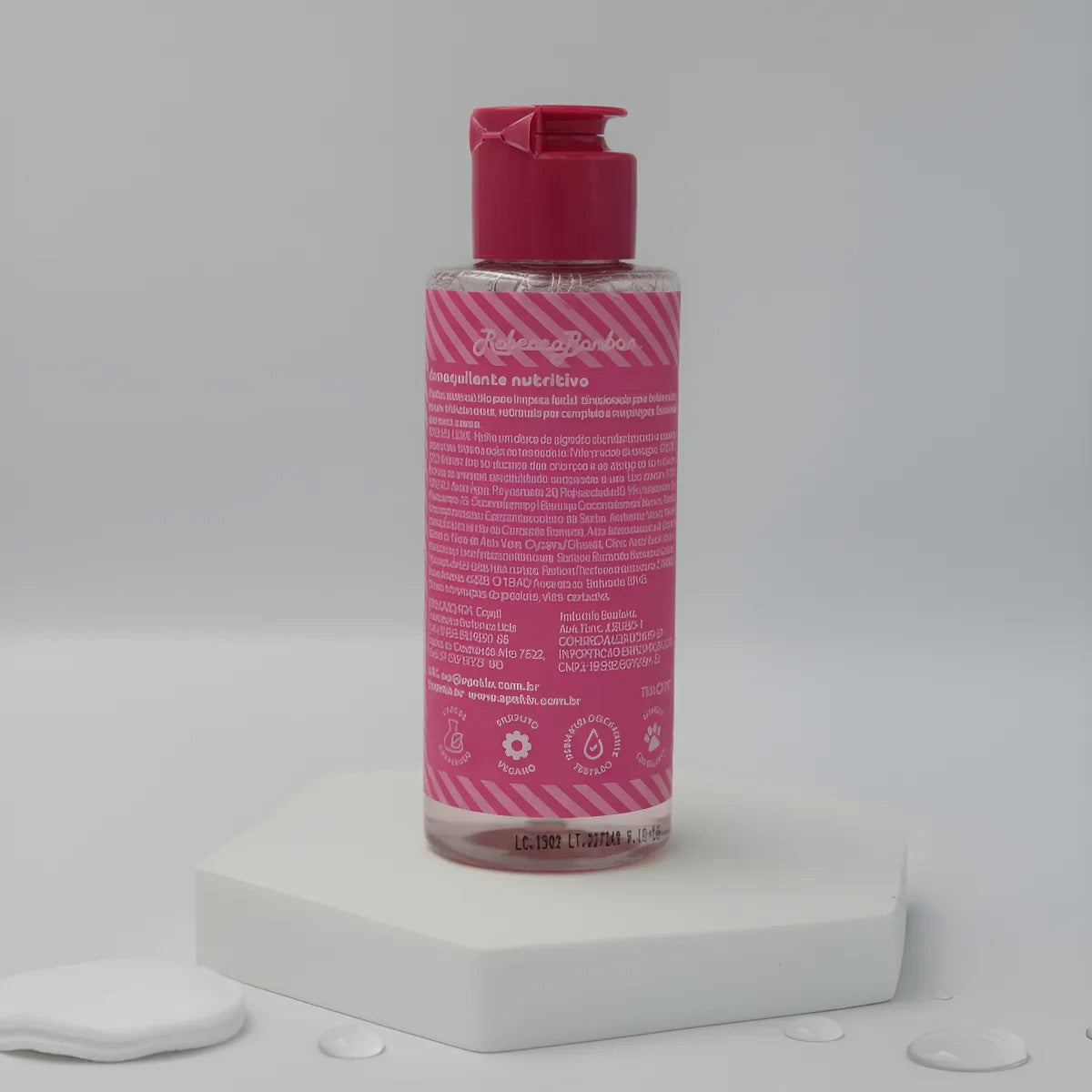 Demaquilante Nutritivo – Loção – Todo tipo de pele – Hipoalergênico 120ML Rebecca Bonbon RB12 - Imagem 3