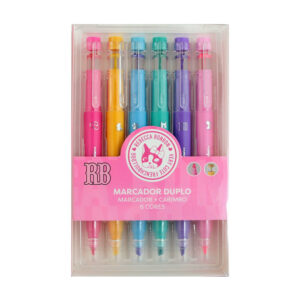 Marca Texto Estampes de Paris C/ Carimbo C/6 Cores Rebecca Bonbon RB1405